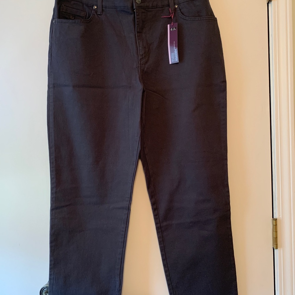NWT Women's Gloria Vanderbilt Amanda Grey Twilight Cotton Jeans Size 16 Short